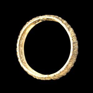 Monet Vintage Retro Modernist Snap Cuff Signed Textured Swirl Gold Tone …